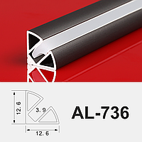 Профиль алюминиевый AL-736 для светодиодных лент. (3 метра/шт.) Стоимость указана за метр.