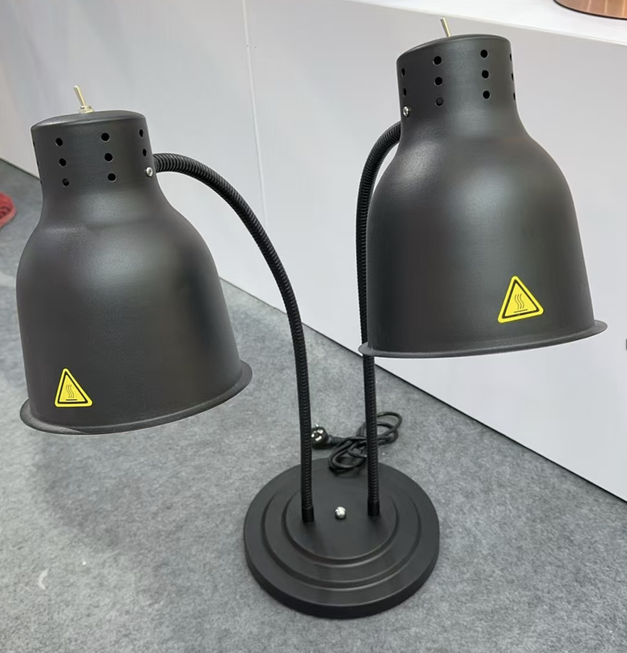 Лампа для подогрева блюд Двойная, Настольная. Черный G039-2-BLACK