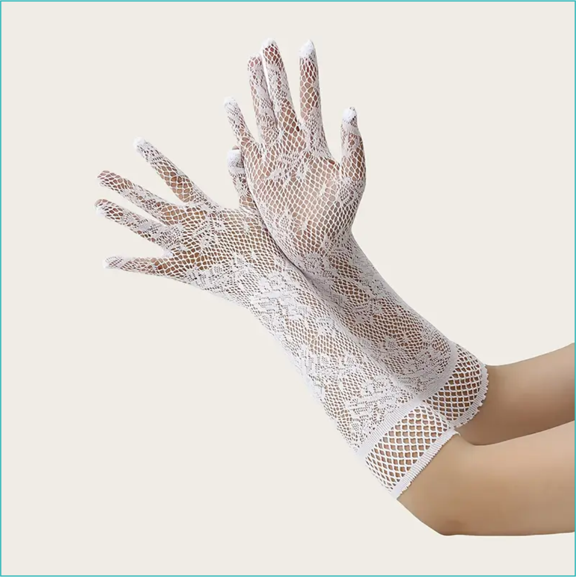 Перчатки женские кружевные "Lady Lira" (белые)