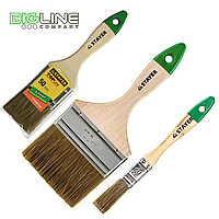 Кисть плоская  50 мм. STAYER "LASUR-STANDART", смешанная щетина, деревянная ручка.