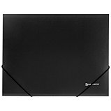 Папка на резинках BRAUBERG, стандарт, черная, до 300 листов, 0,5 мм, 221624, фото 3