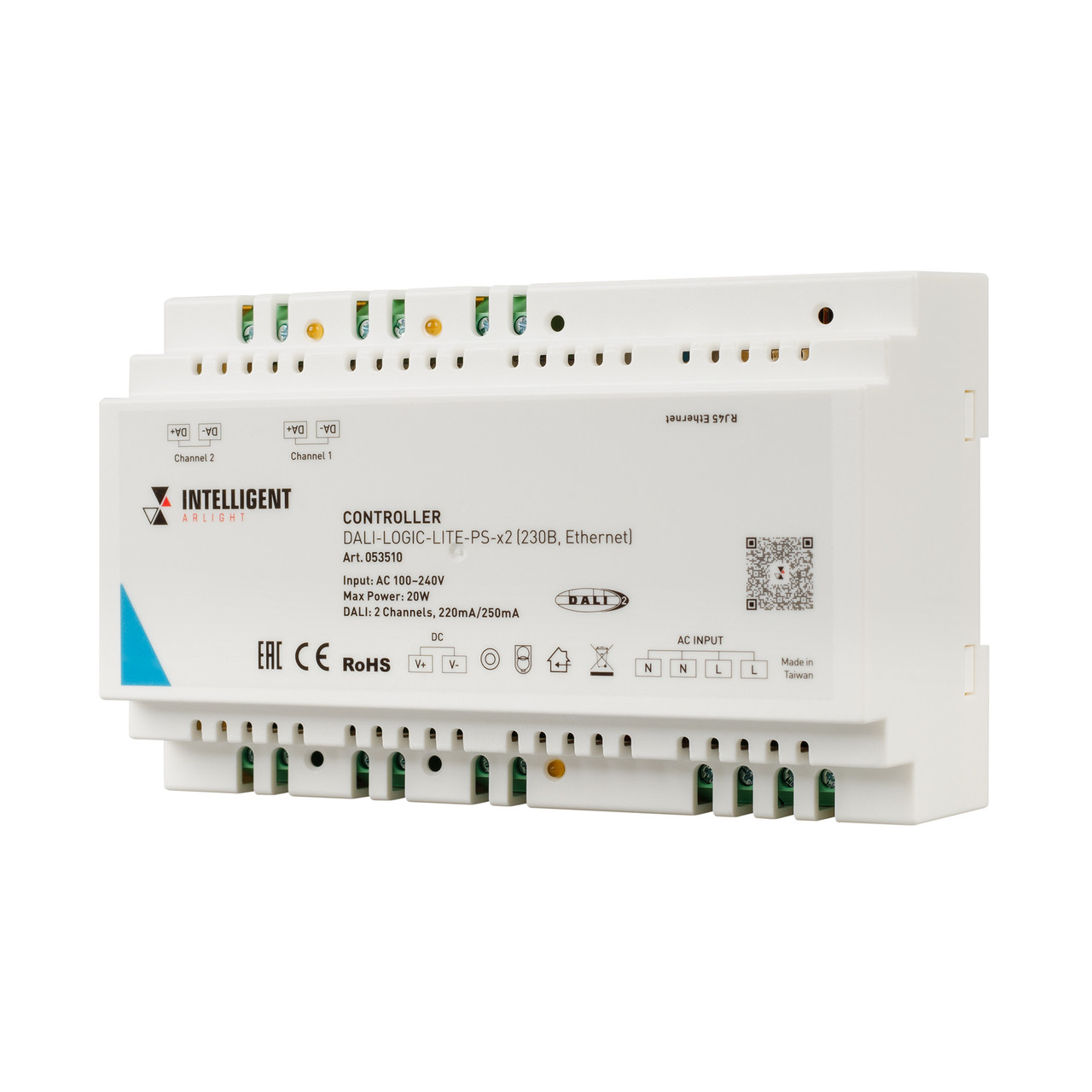 Контроллер DALI-LOGIC-LITE-PS-x2 (230B, Ethernet) (IARL, IP20 Пластик, 2 года)