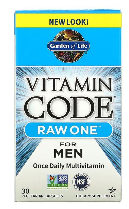Garden of Life Vitamin Code Raw One для мужчин мультивитамины для приема один раз в день 30 вегетарианских капсул