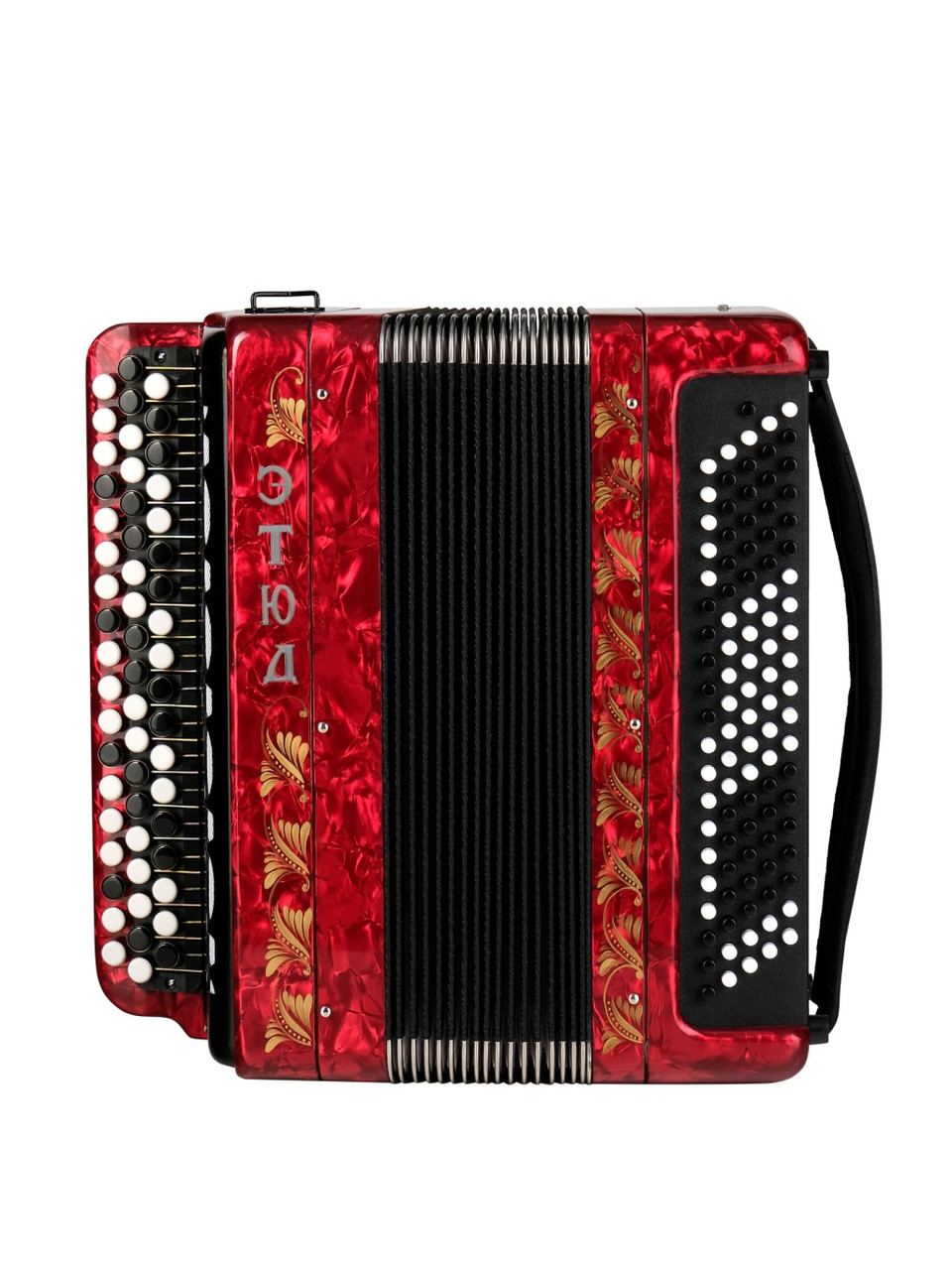 Баян ученический двухголосный Этюд-205М2, 55х100-II, красный, Тульская гармонь BN-40-RD, фото 1