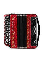 Баян ученический двухголосный Этюд-205М2, 55х100-II, красный, Тульская гармонь BN-40-RD