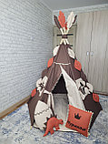 Детский домик вигвам шестигранный коричневый, фото 3
