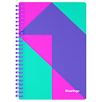 Бизнес-тетрадь A5, 80л., Berlingo "Neonometry", клетка, на силиконовом гребне, 80г/м2, пластик облож