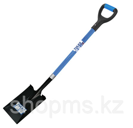 Лопата TULEX 0011215 штыковая прямоугольная, фиберглассовый черенок, стальной стержень, рукоятка PG,, фото 1