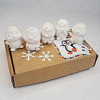 Набор из гипса "Пингвинчики", фигурки 3д- 10 штук