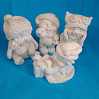 Набор из гипса "Животные", фигурки 3д- 4 штуки