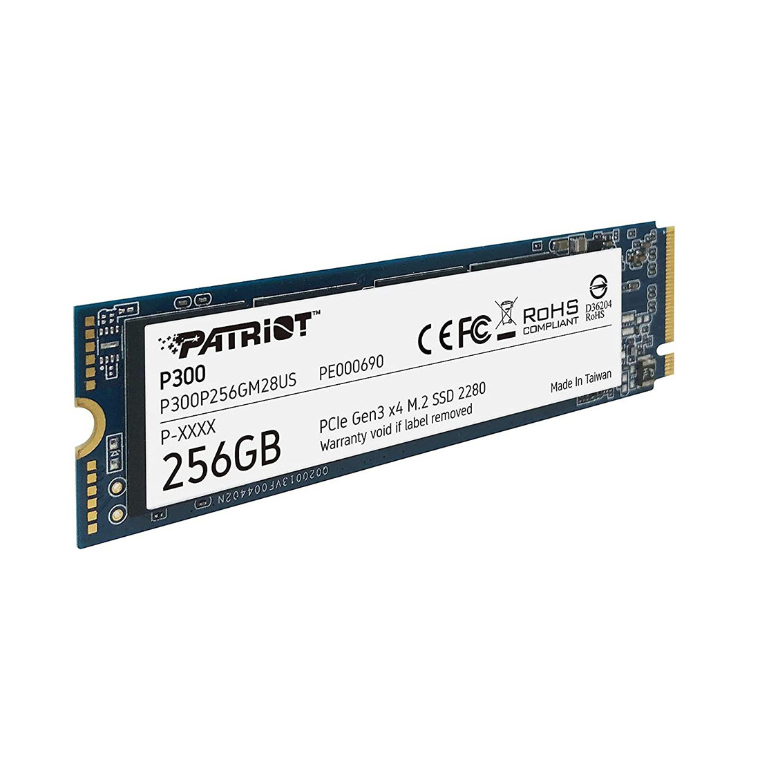 Твердотельный накопитель SSD, Patriot, P300 P300P256GM28, 256 GB, M.2 NVMe PCIe 3.0x4 - фото 1 - id-p122454296