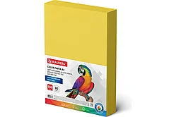 Бумага цветная BRAUBERG, А4, 80 г/м2, 500 л., интенсив, желтая, для офисной техники, 115216