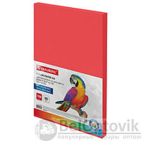 Бумага цветная BRAUBERG, А4, 80 г/м2, 100 л., интенсив, ЯРКО-КРАСНАЯ, для офисной техники, 116562