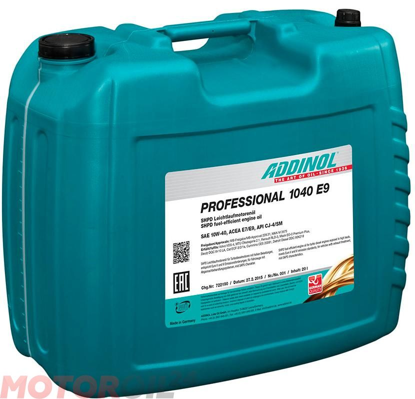 ADDINOL PROFESSIONAL 1040 E9 SAE 10W-40, 20L