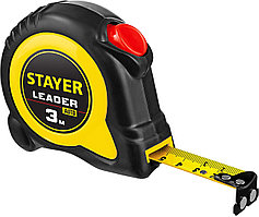 STAYER Leader, 3 м х 16 мм, рулетка с автостопом, Professional (3402-3)