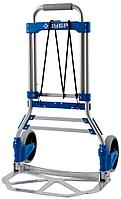 ЗУБР ТР-90, до 90кг, каркас и платформа из алюм, платформа 48.5х28.5см, колеса d13 см, вес 4.65кг, складная