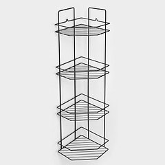 Полка угловая для ванной 4-х ярусная «Эконом», 219×219×836 см, цвет медная искра
