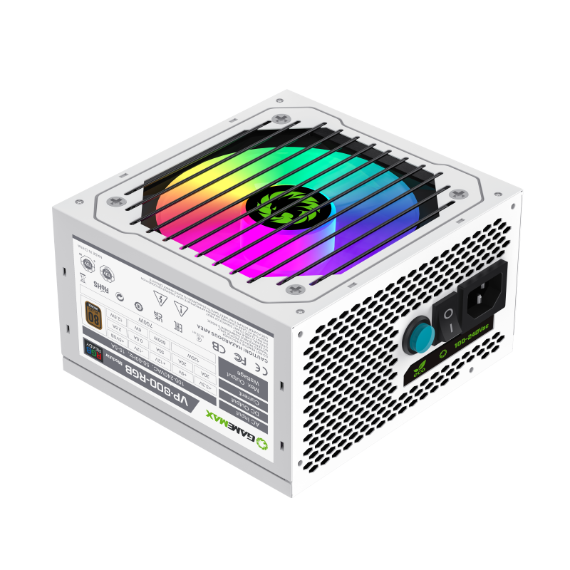 Блок питания 800W Gamemax VP-800-RGB-M White 24pin
