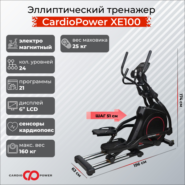 Эллиптический тренажер CardioPower XE100, фото 1