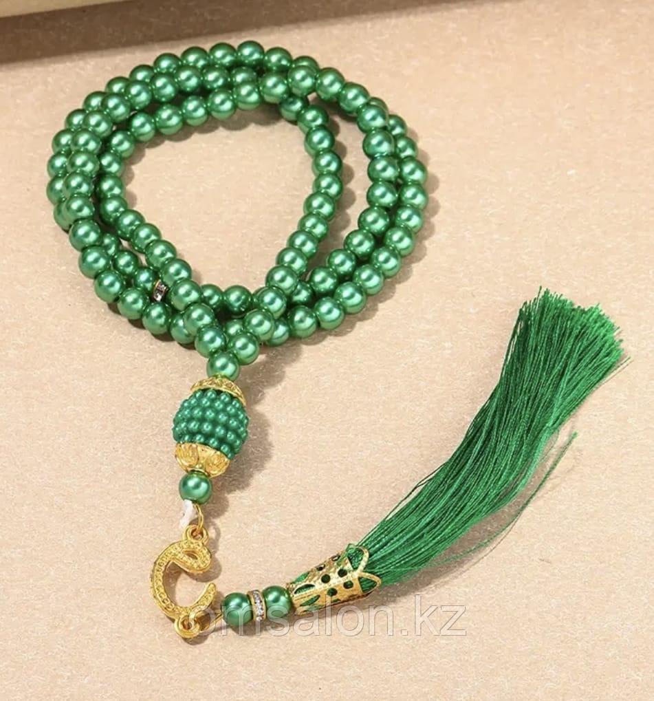 Четки мусульманские 99 бусин, имитация натурального камня, фото 1