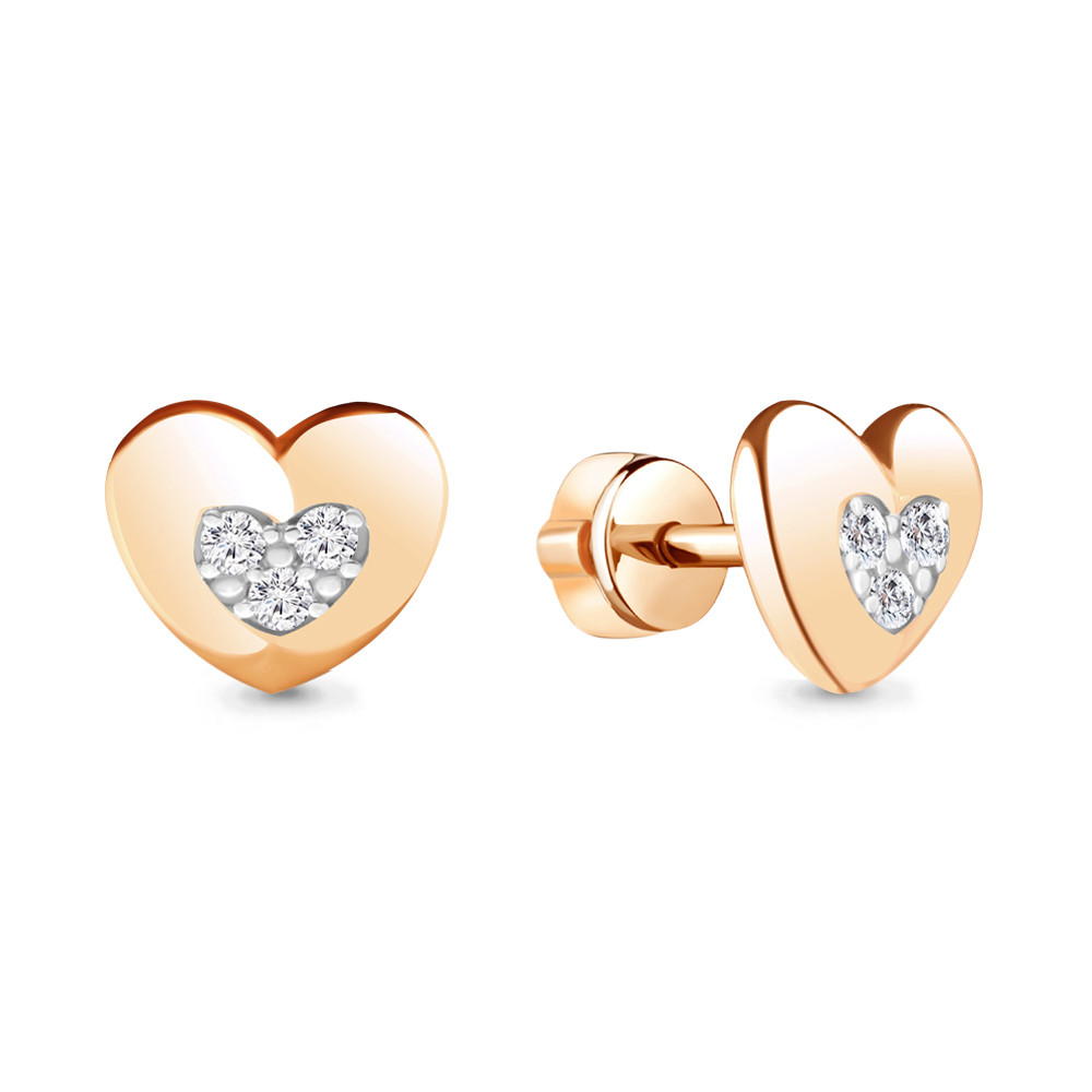 Серебряные серьги-пусеты  Фианит Aquamarine 46459А.6 серебро с позолотой, фото 1