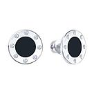 Серьги из серебра с фианитами и эмалью 94-122-02235-1, фото 2