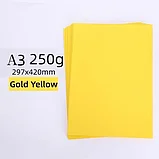 Дизайнерская бумага золотистая 250г., 50лист, фото 3