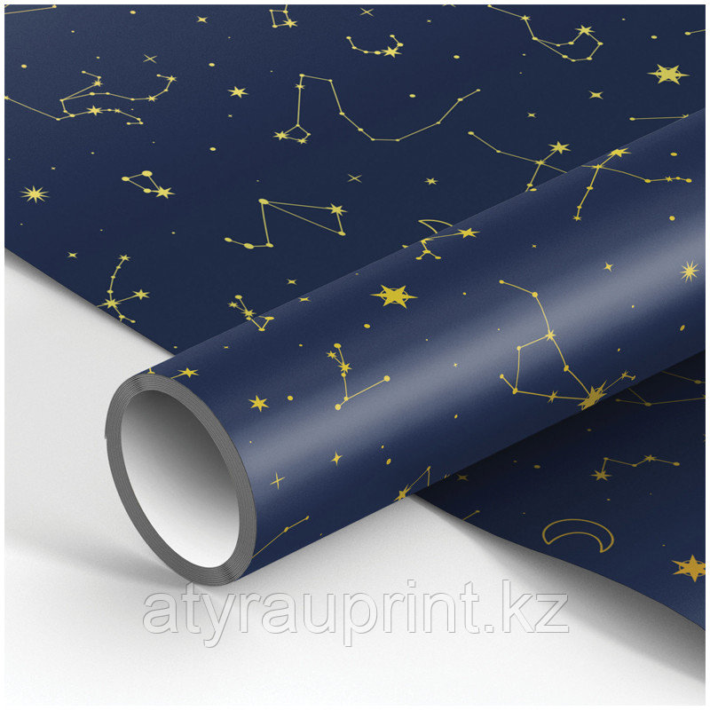 Упаковочная бумага, 70*100см, MESHU "Golden constellations"