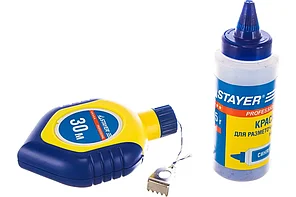 Шнур-отвес разметочный с синей краской в двухкомпонентном корпусе, STAYER PROFESSIONAL 30 м, 110 гр