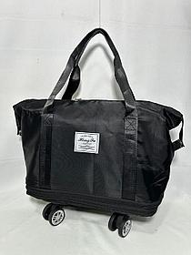 Дорожная сумка-трансформер на 4-х съёмных колёсах, складная, ручная кладь, увеличение в объёме.