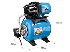 ЗУБР 800 Вт, бак 20 л, автоматическая насосная станция, чугунный корпус (НАС-М3-800-Ч), фото 2