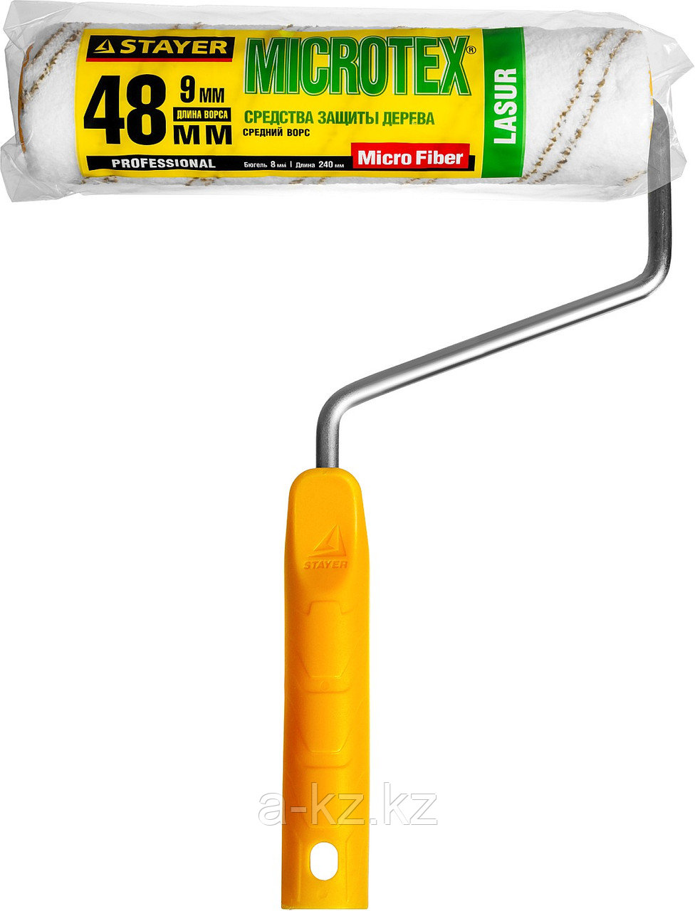 STAYER MICROTEX, 48 х 240 мм, бюгель 8 мм, ворс 9 мм, для агрессивных сред, малярный валик, Professional