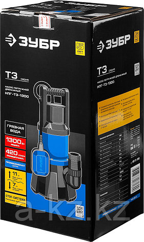 ЗУБР 1300 Вт, дренажный насос для грязной воды, Профессионал (НПГ-Т3-1300), фото 1