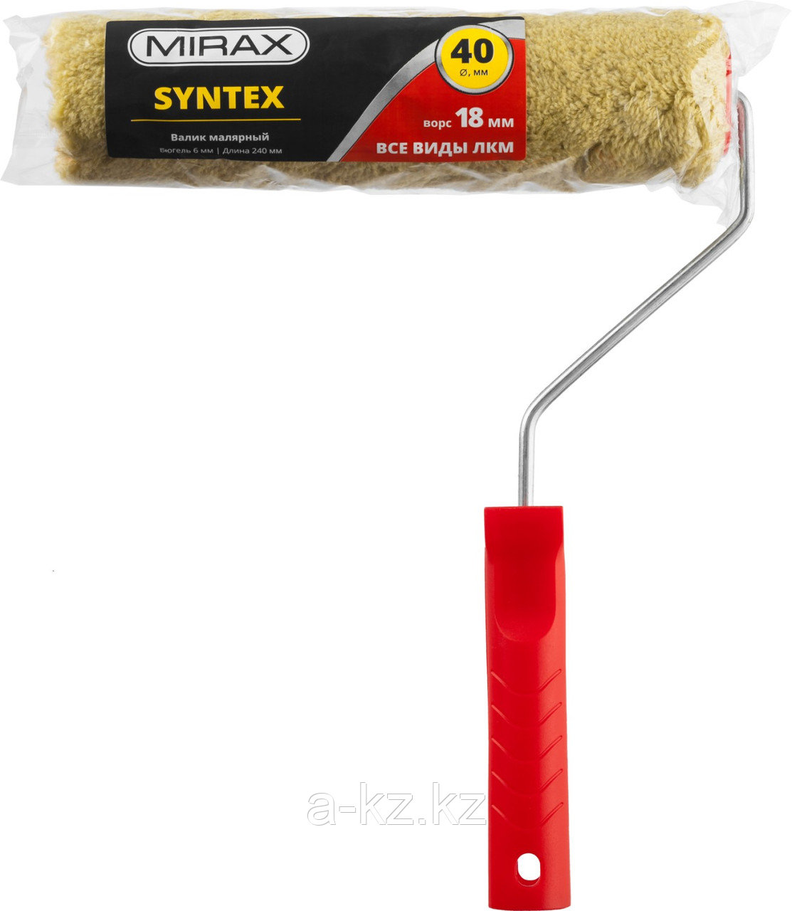 MIRAX SYNTEX, 40 х 240 мм, бюгель 6 мм, ворс 18 мм, полиакрил/полиэстер, все виды ЛКМ, малярный валик