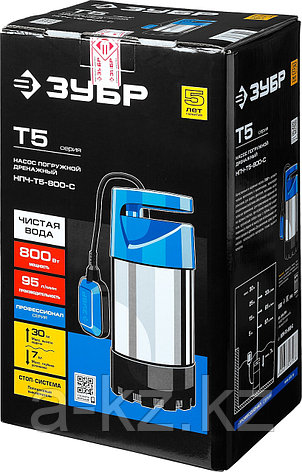 ЗУБР 800 Вт, дренажный насос с большим напором, корпус из нержавеющей стали, Профессионал (НПЧ-Т5-800-С), фото 1