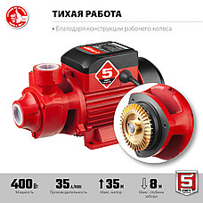 ЗУБР 400 Вт , поверхностный вихревой насос, корпус из чугуна (НС-М1-400-Ч), фото 5