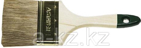 STAYER LASUR, 100 мм, 4″, смешанная щетина, деревянная ручка, для высокотекучих ЛКМ, плоская кисть (01031-100), фото 1