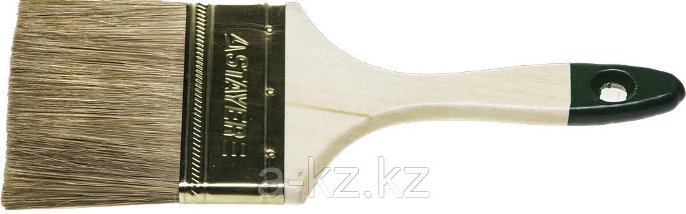 STAYER LASUR, 75 мм, 3″, смешанная щетина, деревянная ручка, для высокотекучих ЛКМ, плоская кисть (01031-75)