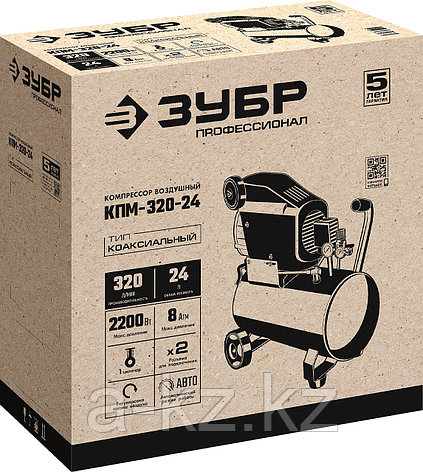 ЗУБР 320 л/мин, 24 л, 2200 Вт, масляный компрессор, Профессионал (КПМ-320-24), фото 1