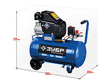 ЗУБР 320 л/мин, 50 л, 2200 Вт, масляный компрессор, Профессионал (КПМ-320-50), фото 2