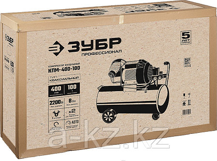 ЗУБР 400 л/мин, 100 л, 2200 Вт, масляный компрессор, Профессионал (КПМ-400-100), фото 1