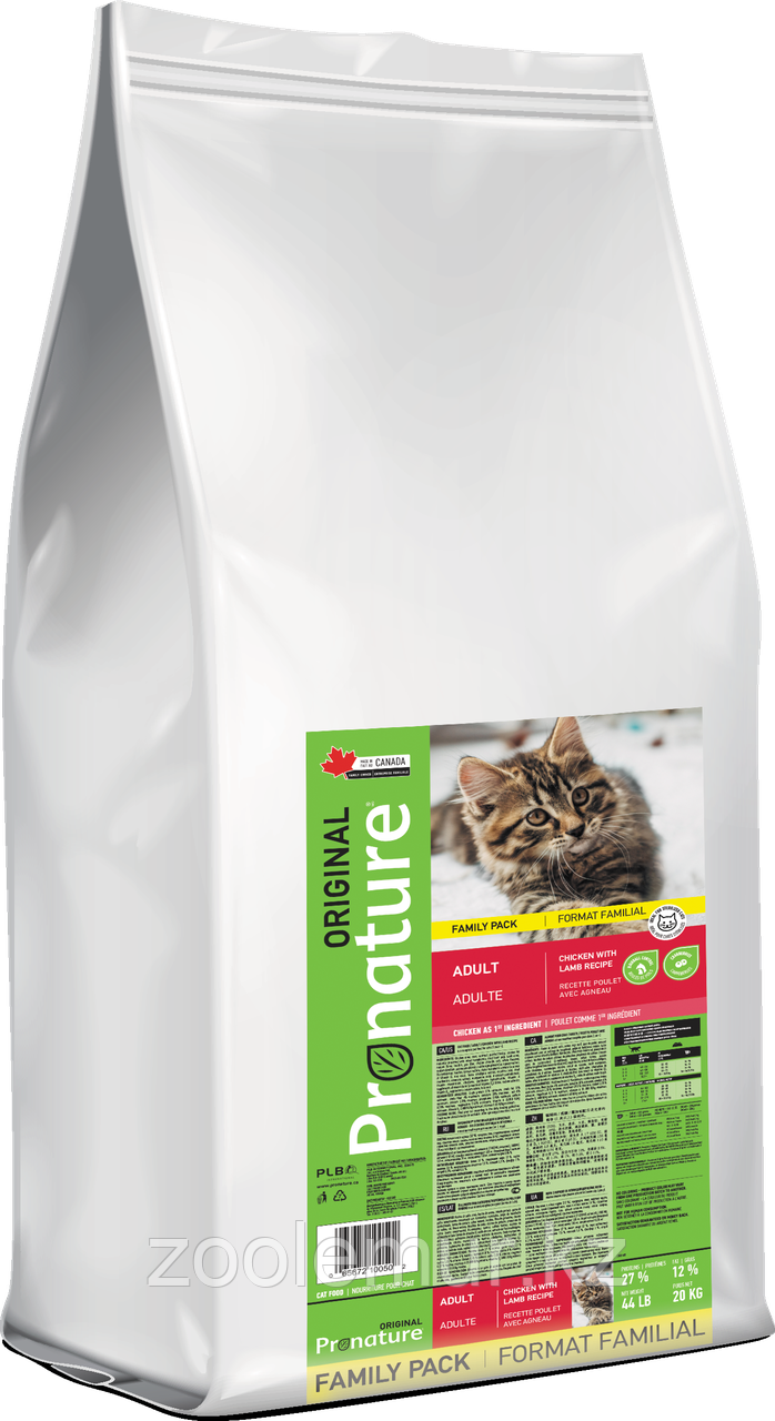 Pronature Original Сухой корм для кошек на основе мяса курицы и ягненка 15 кг