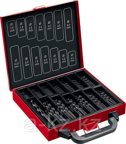 ЗУБР 99 шт, (1-10 мм), сталь Р4М2, класс В, мет.бокс, набор сверл по металлу (29605-H99), фото 1