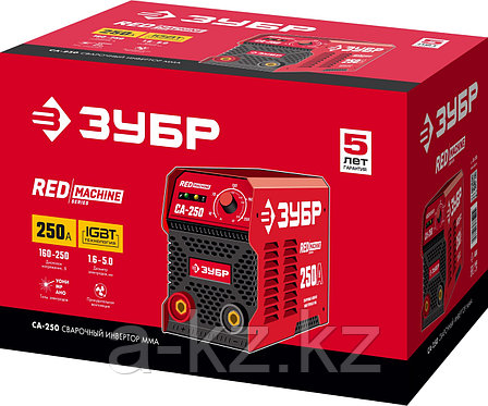 ЗУБР ММА, 250 А, RED MACHINE, сварочный аппарат инверторный, макс. электрод Ø 6.0 мм (СА-250), фото 1