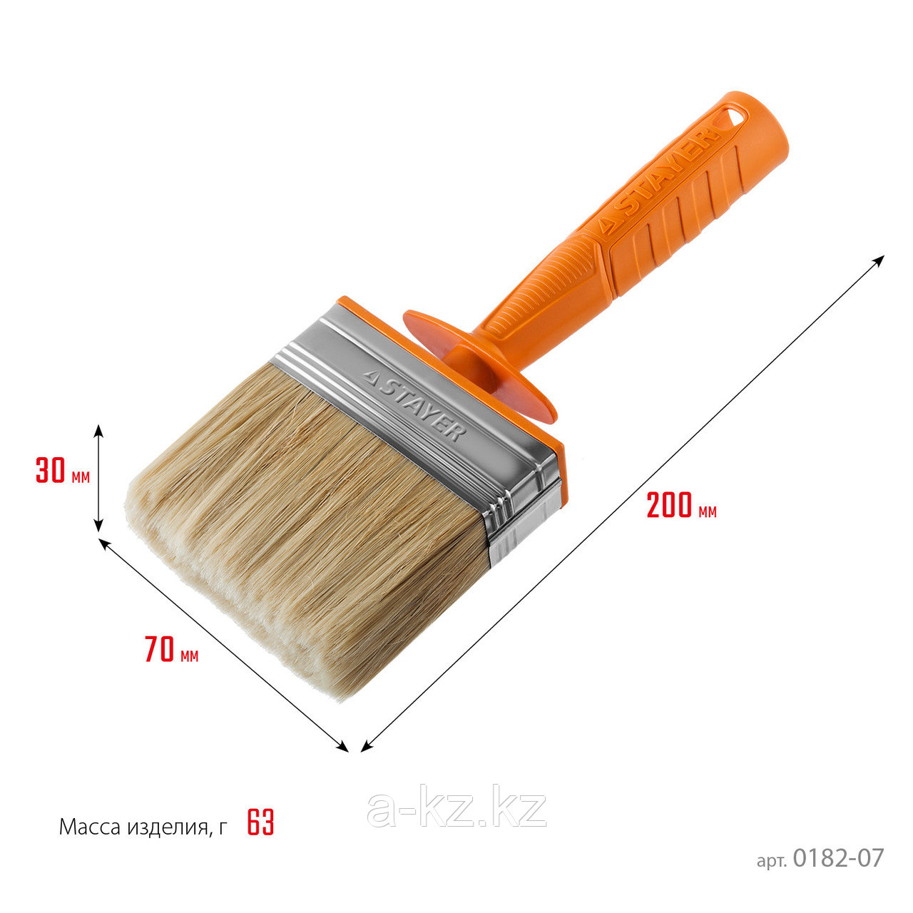 STAYER Universal MINI, 3 х 7 см, светлая натуральная щетина, пластмассовый корпус, все виды ЛКМ, макловица,