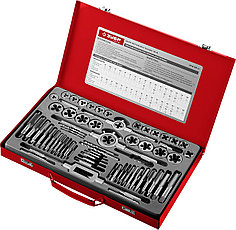 ЗУБР 65 предм., сталь 9ХС, набор метчиков и плашек (28118-H65), фото 3