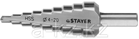 STAYER 4-20 мм, 9 ступеней, сталь HSS, ступенчатое сверло (29660-4-20-9), фото 1