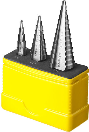 STAYER 3 шт, 4-30 мм, сталь HSS, набор сверл ступенчатых (29660-4-30-H3), фото 1