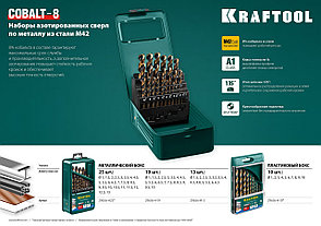 KRAFTOOL COBALT-8, 13 шт, (1.5-6.5 мм), сталь М42, HSS-Co(8%), набор сверл по металлу (29656-H13), фото 3