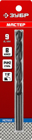 ЗУБР 9.0 х 125 мм, сталь Р4М2, класс В, сверло по металлу (29605-9), фото 2